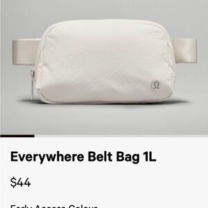 Lululemon Athletica White Belt Bag Minimalist Design